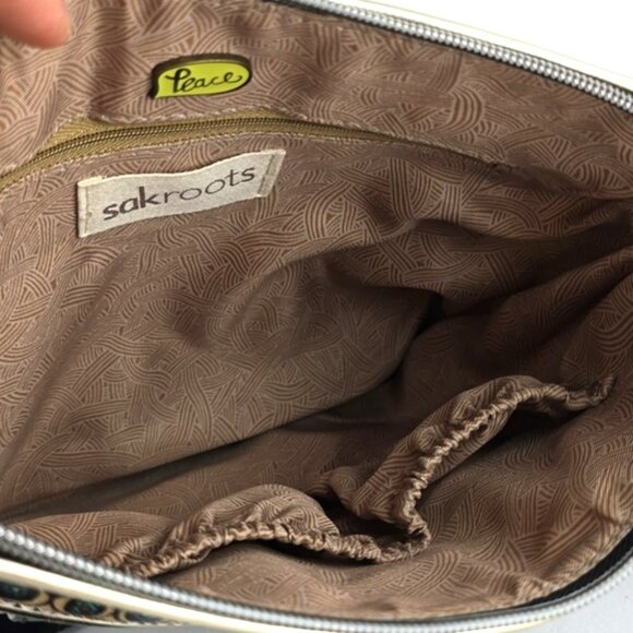 Sakroots Crossbody Medium Bag Coated Canvas Boho Art-To-Wear Multi Color Neon - Picture 10 of 16